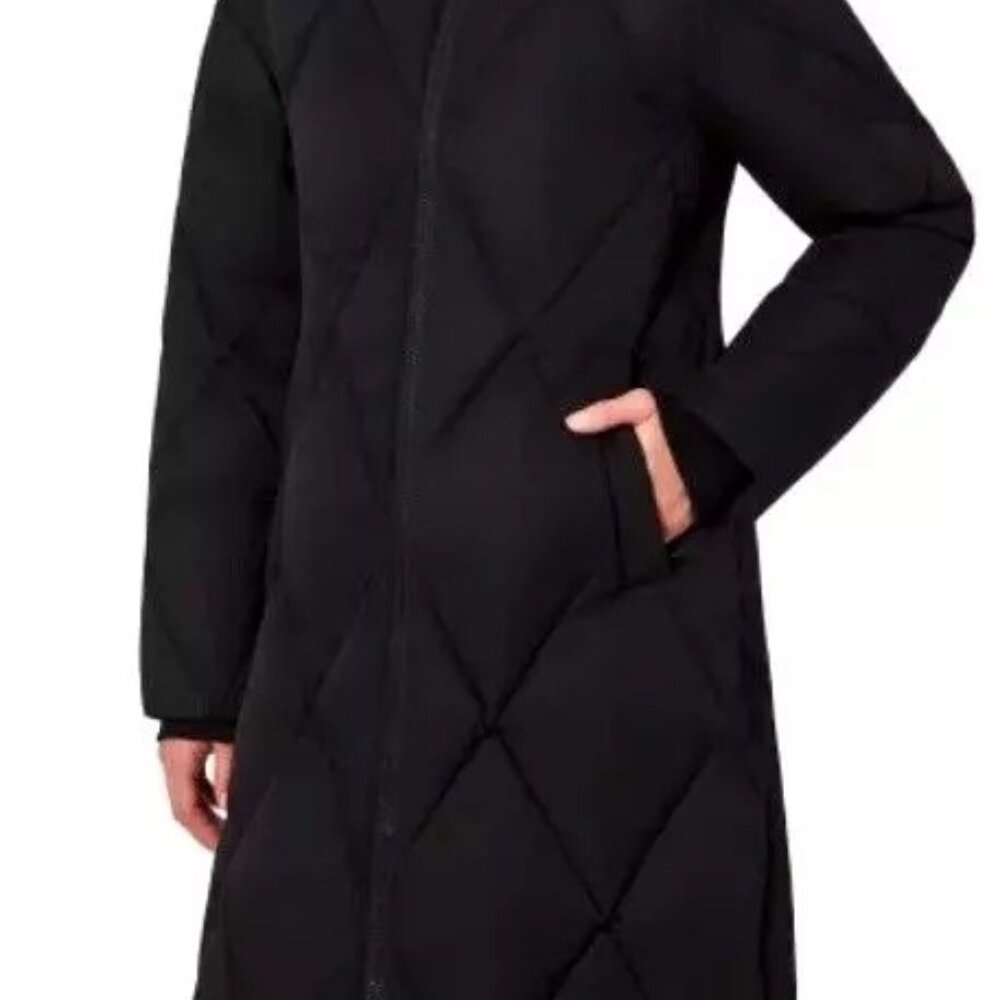 Mondetta ladies diamond quilt down parka jacket BLACK